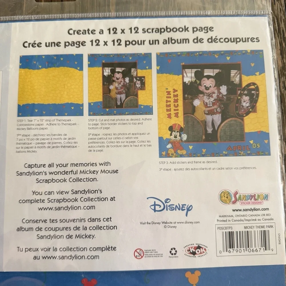 VTG Mickey Mouse Disney‎ Theme Pack Scrapbook Set Stickers New